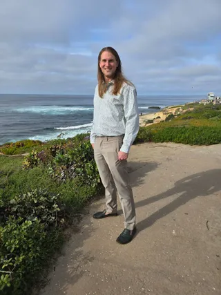 Jereme on the coastal walk above the beach