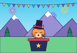 Mayor Stubbs of Talkeetna, giving his annual address. It was a single meow. It was well received.